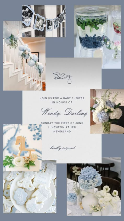 French Toile Baby Shower Ideas, Grand Millennial Baby Shower Boy, Something Blue Baby Shower Ideas, Classic Blue Baby Shower Decor, White And Blue Baby Shower Ideas, Bridgerton Baby Shower Theme Boy, Vintage Blue Baby Shower Ideas, Classy Boy Baby Shower Ideas, Classy Baby Boy Shower Ideas