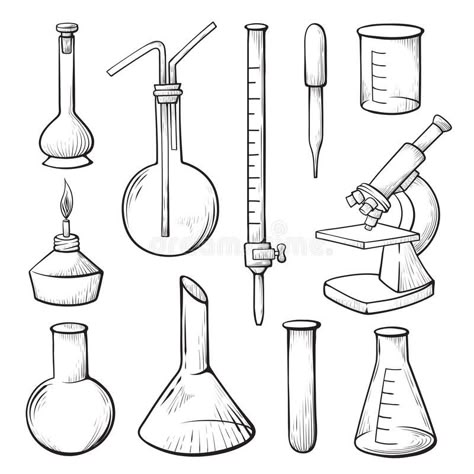 Laboratory equipment hand drawn vector illustrations set. Lab glassware and micr , #ad, #illustrations, #vector, #Lab, #set, #equipment #ad Laboratory Apparatus Drawing, Laboratory Apparatus, Chemistry Drawing, Group Posing, Chemistry Lab Equipment, Lab Glassware, Biology Jewelry, Chemical Laboratory, Dog Baby Shower