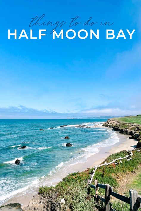 Half Moon Bay is one of California's charming coastal towns, filled with great boutiques, delicious food, and beautiful beaches. Check out our favorite recommendations for things to do in Half Moon Bay. Half Moon Bay California, California Towns, Pictures Of Beautiful Places, Moon Beach, Coastal California, Half Moon Bay, San Francisco Travel, California Coastal, Great Food