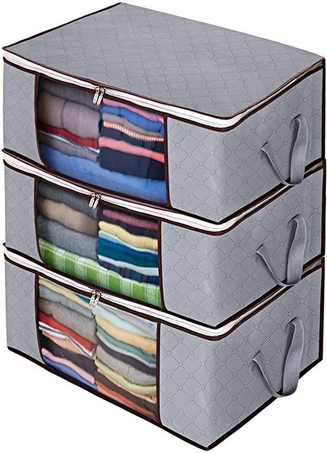 Comforter Storage, Cool Dorm Rooms, Dorm Room Organization, Quilt Storage, Foldable Storage, Clear Window, Closet System, Closet Organizers, Blanket Storage