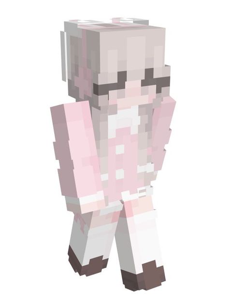 a sweet, pink winter minecraft skin with bunny earmuffs by giovanka on namemc! <3 Minecraft Skim, Minecraft Skins Bunny, Pink Minecraft, Minecraft Skins Aesthetic, Minecraft Girl Skins, Pink Tools, Minecraft Banner Designs, Mc Skins, Minecraft Banners