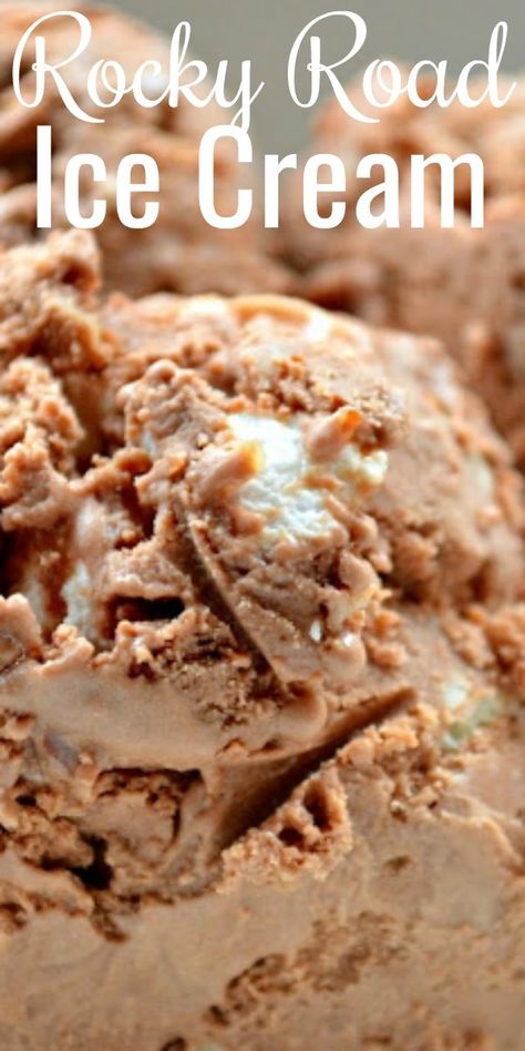 Unique Ice Cream Flavors Recipes, Rocky Road Ice Cream Recipe, Slow Churned Homemade Ice Cream, Homemade Ice Cream 4 Quart, Homemade Rocky Road Ice Cream, Ice Cream Rocky Road, Homemade Rocky Road, Unique Ice Cream Flavors, Lieutenant Dan