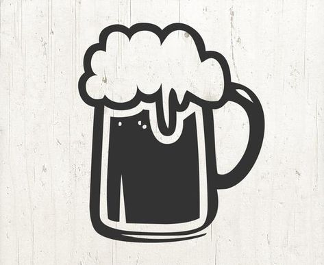 Beer Mug Svg, Beer Glass Svg, Beer Drawing, Cricut Tools, Beer Svg, Mug Svg, Art Svg, Craps, Silhouette Ideas