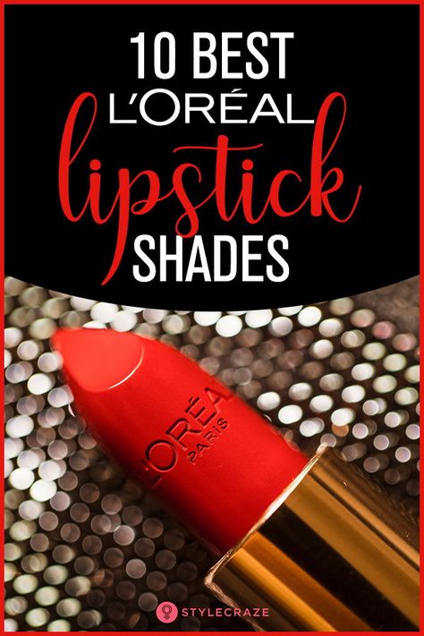 10 Best Loreal Lipstick Shades And Swatches: Today let us look at the best Loreal lipstick shades that are available in Indian the market and are totally worth a grab. #lipstick #lipmakeup #beauty #loreal #swatches Loreal Lipstick Shades, Best Lipstick Shades, Blonde Hair For Hazel Eyes, Blue Red Lipstick, Loreal Lipstick, Loreal Paris Makeup, Best Red Lipstick, Loreal Paris Infallible, Drugstore Skincare