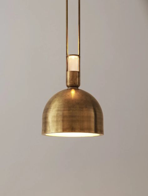 Aria 12" Pendant Pendant Light Brass, Brass Inside Pendant Light, Bar Pendants, Brass Lights, Modern Pendant Lights, Modern Industrial Lighting, Glass Brass Pendant Light, Kitchen Pendant, Brass Bar Pendant