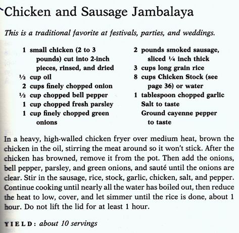 Justin Wilson's Chicken and Sausage Jambalaya Justin Wilson Jambalaya Recipe, Easy Chicken And Sausage Jambalaya, Justin Wilson Recipes, Sausage Chicken Rice Jambalaya Recipe, Chicken Sausage And Shrimp Jambalaya, Cajun Chicken And Sausage Jambalaya, Justin Wilson, Creole Dishes, Louisiana Dishes