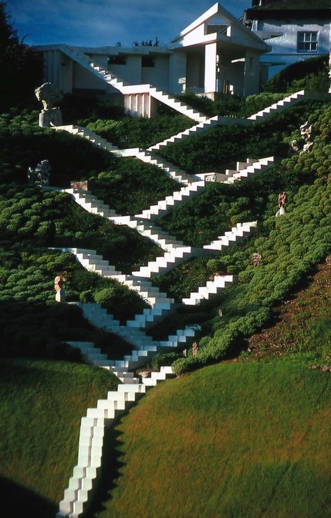 The Universe Cascade at the Garden of Cosmic Speculation, South West Scotland. Dumfries Scotland, Charles Jencks, Garden Of Cosmic Speculation, Landscape Stairs, Plant Nutrients, Landscaping Tips, Stairway To Heaven, Land Art, Types Of Flowers