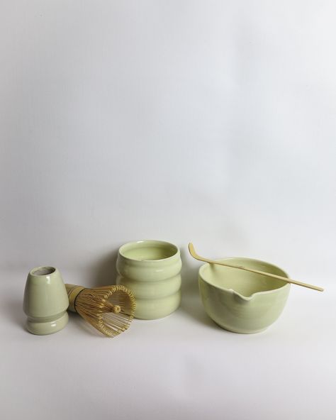 SO very excited to tell you that my matcha sets are now available on etsy. You can find the link in my bio. Matcha Pottery Set, Pottery Ideas Wheel Thrown Advanced, Matcha Set Ceramics, Pottery Matcha Bowl, Ceramic Matcha Set, Ceramic Product Photography, Matcha Bowl Pottery, Ceramic Matcha Bowl, Matcha Pottery