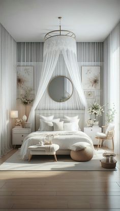 Bedroom Serene, Bedroom Peaceful, Cozy White Bedroom, White Bedroom Decor Ideas, Bedroom Decor Minimalist, White Bedroom Cozy, White Bedroom Decor, White Room Decor, Calming Bedroom