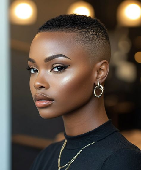 Shaved Undercut Bald Fades For Black Women, Short Fade Haircut For Women Black, Women Low Fade Haircut, Tapered Haircut For Black Women, Shaved Hair Women Black, Taper Fade Haircut Women Black Design, Black Women Buzzcut Short Hair, Faded Haircut For Women, Haircut For Black Woman