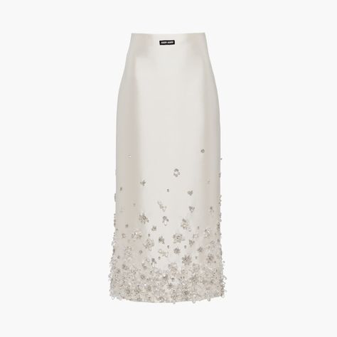 Miu Miu Embroidered Dress, Embellished Midi Skirt, Wedding After Party, Beaded Skirt, Embellished Skirt, Golden Glitter, Pretty Clothes, Wool Skirt, Dolce E Gabbana