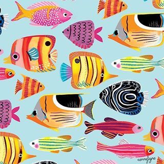 Style & Fashion Archives - Sea Creature Mural, Sealife Illustrations, Sea Life Artwork, Colourful Fish, Beach Love, Posca Art, Art Process, Fish Illustration, Fish Swimming