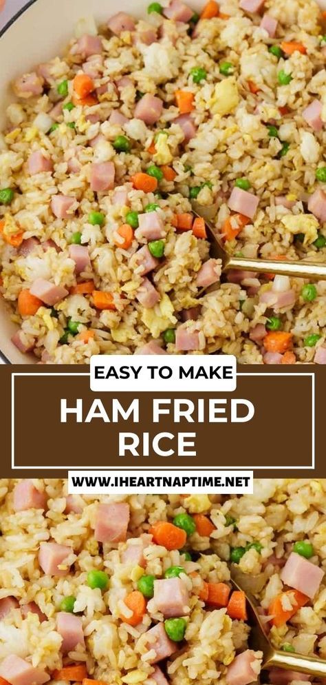 Ham And Rice Casserole, Ham Dinner Recipes, Ham Fried Rice, Fried Ham, Ham Dishes, Fried Rice Recipe Easy, Ham Dinner, Ham Casserole, Leftover Ham Recipes