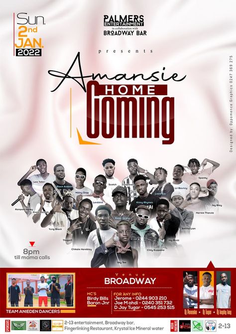 Amansie Home Coming Flyer Designed by Oppomence graphics in Ghana 0247 36 9275 Home Coming Flyer Design, Christian Graphic Design, Church Graphic Design, Graphic Design Photoshop, Flyer And Poster Design, Design Photoshop, Club Flyers, Graphics Design, Flyer Design