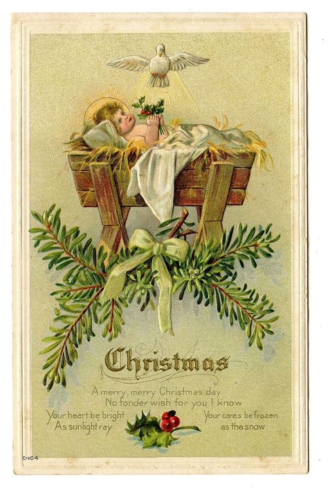 Merry Christmas! 1920s Postcard, Christmas Nativity Images, Štědrý Den, Christmas Borders, Images Noêl Vintages, Vintage Christmas Images, Graphics Fairy, Have Inspiration, Christmas Graphics