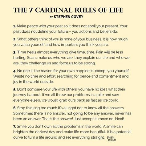 Rules Of Life, 7 Rules Of Life, Self Improvement Quotes, Make Peace, Mind Body Spirit, Live Happy, Positive Outlook, Mindful Living, Move Forward