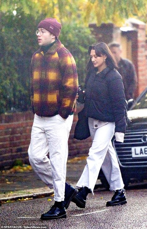 Last week, he opted for a more casual look in a burgundy and yellow winter jacket, which he teamed with a matching woolly hat (pictured: Ed McVey with girlfriend Holly) Ed Mcvey, Woolly Hat, With Girlfriend, Wooly Hats, A Love Story, Prince William, Kickboxing, Kate Middleton, The Crown