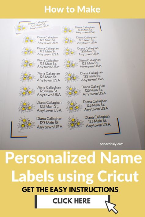 How to Make Personalized Address Labels using Cricut - Printable Vinyl Sticker Paper, Personalized Address Labels, Origami And Quilling, Using Cricut, Paper Daisy, Name Labels, Vinyl Sticker Paper, Fun Diy Crafts, Printable Vinyl