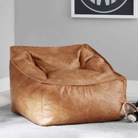 49 Best Comfy Chairs to Sink Into | Architectural Digest | Architectural Digest Pax Bedroom, Leather Bean Bag Chair, Leather Bean Bag, Cool Cube, Teen Bedroom Furniture, Round Chair, Bag Chair, Lounge Seating, Comfy Chairs