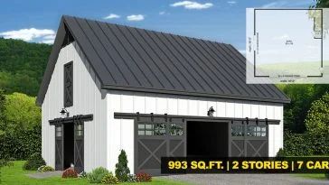 Prefab Pole Barn Home Kits & Top Sellers to Buy From (with reviews) - Metal Building Homes Barn Door Garage, Barn Garage Plans, Detached Garage Designs, Barn Style Garage, Garage Plans With Loft, Pole Barn Garage, Garage Plans Detached, Barn Plan, Farmhouse Garage