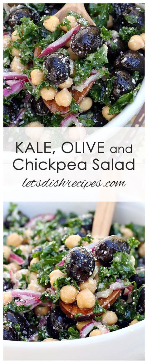 Olives Recipes, Cheap Eating, Kale Salads, Chickpea Salad Recipe, Homemade Dressings, Fancy Dinners, Mind Health, Kale Salad Recipes, Yummy Salads