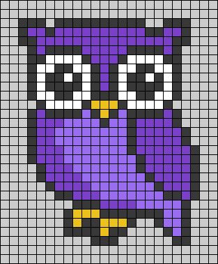 Owl House Alpha Pattern, Owl Perler Bead Patterns, Owl Alpha Pattern, Crow Alpha Pattern, Stickeule Cross Stitch, Owls Plastic Canvas Patterns, Crochet Christmas Trees Pattern, Unicorn Cross Stitch Pattern, Tiny Cross Stitch