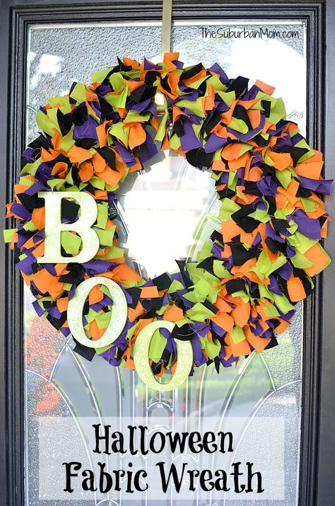 Halloween Fabric Wreath, Diy Kids Desk, Suburban Mom, Easy Wreaths, Diy Halloween Wreath, Chiropractic Wellness, Halloween Wreaths, Fabric Wreath, Penny Pincher