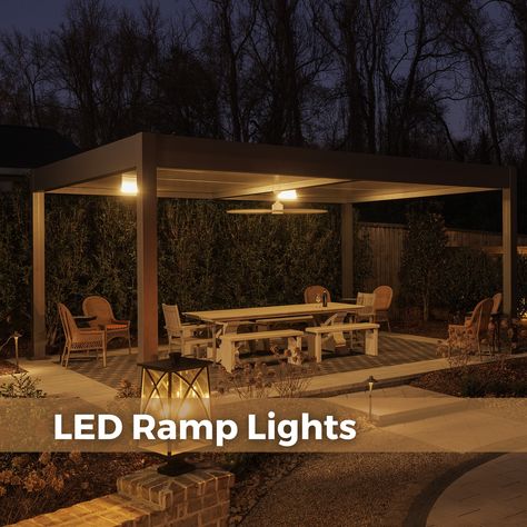 Our custom pergolas come with three lighting options to enhance your outdoor ambiance: - LED Ramp Lights: Subtle and sleek, perfect for that modern look. - Recessed Lights: Blends right into the structure, giving a clean and polished finish. - RGBW LED Strip Lights: Add some color with customizable lighting that lets you set the perfect mood, day or night. Ready to elevate your outdoor living space? Let us help you create the perfect atmosphere with a pergola that lights up your nights. ... Aluminum Pergola, Pergola Lighting, Backyard Spaces, Roof Design, Led Strip Lighting, Recessed Lighting, Strip Lighting, Outdoor Living Space, Solar