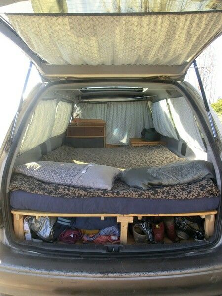 Bed Set Up - Toyota Estima / Previa Van Conversion Interior, Campervan Life, Car Bed, Van Conversion, Bed Set, Outdoor Bed, Bedding Set, Toyota, Sweet Home