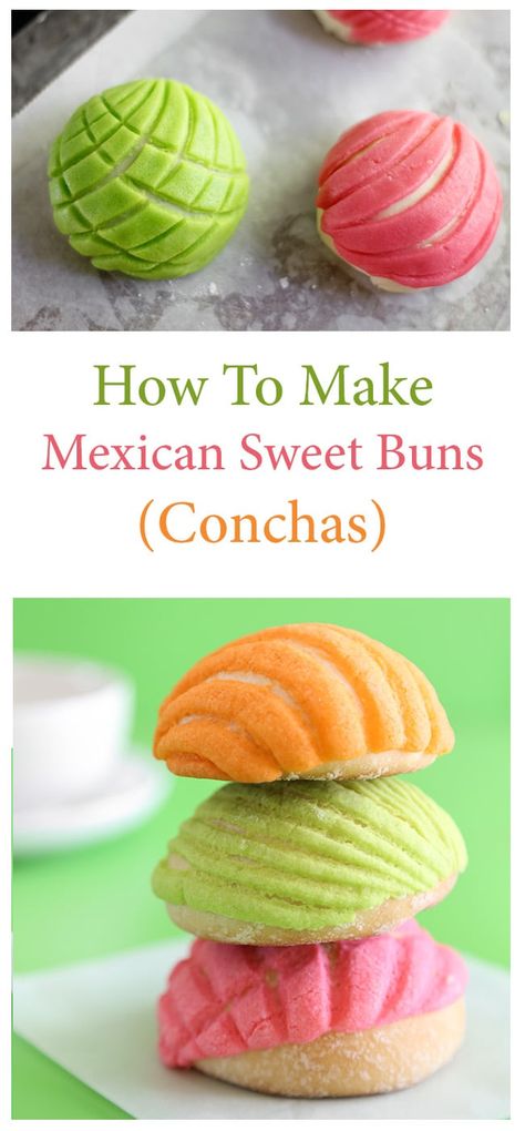 Conchas Recipe, Sweet Bread Rolls, Pecan Desserts, Mexican Sweet Breads, Sweet Buns, Mexican Dessert, Sweet Bread, Buns, Bread Recipes