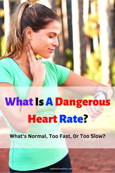 Are you concerned about having a dangerous heart rate? Your heart rate could become dangerous if it's too high, too low, or irregular. Generally, a normal heart rate for adults is between 60 to 100 beats per minute.  But whether your heart rate is dangerous or safe depends on many factors. In this article, you'll learn about normal heart rate, causes and symptoms of a dangerous heart rate, what affects your pulse, and how to lower your heart rate. High Heart Rate Causes, Pulse Rate Chart, Resting Heart Rate Chart, Heart Rate Chart, Low Blood Pressure Symptoms, Heart Pressure, Normal Heart Rate, Slow Heart Rate, Lower Heart Rate