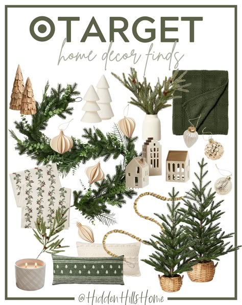 Target Christmas Decor, Green Christmas Tree Decorations, Affordable Christmas Decorations, Target Holiday, Natural Christmas Decor, Neutral Christmas Decor, Minimalist Christmas Tree, Matte Ceramic, Christmas Tree Decorations Diy