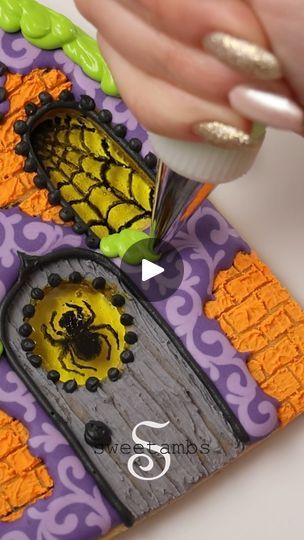 1.6M views · 9.4K reactions | Haunted House Cookies for Halloween! | This haunted house scene is made of cookies, royal icing, and poured sugar 🎃 | By SweetAmbs | Facebook Haunted House Cookies, Cookies For Halloween, Cookies Royal Icing, House Cookies, Cut Out Cookie Recipe, Today Is Friday, Cut Out Cookies, Halloween Cookies, Friday The 13th