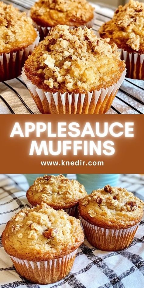 Cozy up with this Easy Spiced Applesauce Muffins Recipe! 🍎🥧 These muffins are packed with cinnamon, nutmeg, and applesauce, making them moist, flavorful, and perfect for fall! Ideal for a quick breakfast or snack, these muffins are a hit with kids and adults alike. Made with simple ingredients, they are easy to whip up in no time. Save this recipe now and bring the warmth of homemade baking to your kitchen! #ApplesauceMuffins #FallBaking #HealthySnacks #MuffinRecipe #BreakfastIdeas Applesauce Recipes Baking, Easy Applesauce Muffins, Woolworth Cheesecake Recipe, Banana Applesauce Muffins, Recipe Using Applesauce, Applesauce Muffin Recipe, Apple Cinnamon Muffins Recipe, Baking With Applesauce, Quick Muffins