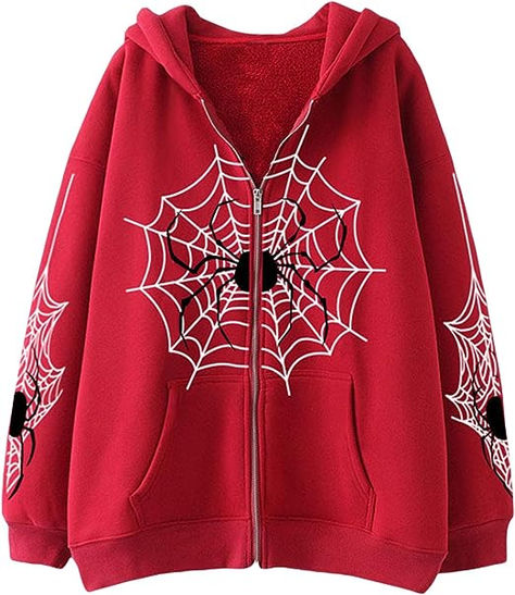 Web Spider, Fashion Hoodies, Zippered Sweater, Hooded Coat, Zip Up Hoodie, Spider Web, Casual Sweatshirt, Hoodie Fashion, Sweat Shirt