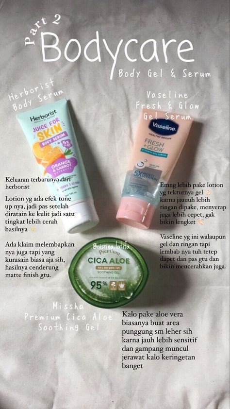 Vaseline Body Serum, Herborist Body Serum, Tips Kecantikan, Cushion Makeup, Makeup Cantik, Beautiful Skin Care, Lip Care Routine, Body Gel, Facial Skin Care Routine