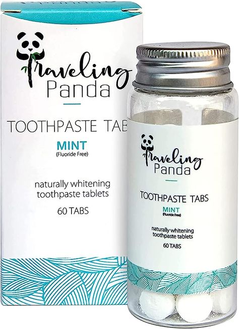 Traveling Panda, Travel Toothpaste Tablets, Chewable Charcoal Whitening Tabs, No Water Required Perfect Traveling Essentials for On The Go Teeth Brushing, Vegan and No Sugar, Mint 60 Tablets Travel Size Toothpaste, Traveling Essentials, Toothpaste Tablets, Bathroom Night Light, Teeth Brushing, Mint Toothpaste, Travel Toothpaste, Wax Wraps, Cruise Planning