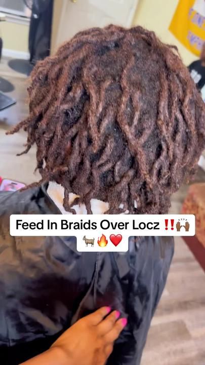 Feed In Braids Over Locs, Braids Over Locs, 2 Feed In Braids, Feed In Braids, Top Braid, Feed In Braid, Lil Durk, Memphis Tn, Locs Hairstyles