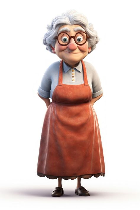 Cartoon adult apron white background. AI generated Image by rawpixel. | premium image by rawpixel.com / Tung Grandma Cooking Illustration, Old Woman Character Art, Old Woman Cartoon, Old Lady Illustration, Grandma Illustration, Old Lady Cartoon, Cartoon Grandma, Doll Scenes, Women Talk