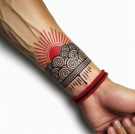 Unique Tattoo Art, Bands Tattoo, Yakuza Style Tattoo, Tattoo Ideas Men, Wrist Tatoo, Tato Maori, Tattoo Designs Unique, Band Tattoos For Men, Tattoo Band