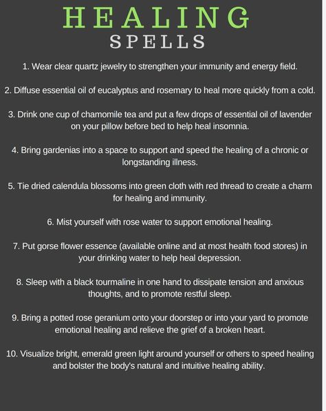 Cold Healing Spell, Spells For When Youre Sick, Sick Witch Tips, Spells For Sickness, Spell For Health And Healing, Illness Spell, Healing Spells For Others Health, Career Spell, Health Spells