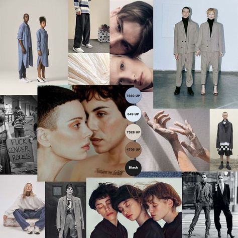 Culmination of A/W 2022 gender-neutral fashion Gender Neutral Outfits Adults, Concept Moodboard, Unisex Clothing Fashion, Mood Board Fashion Inspiration, Fluid Fashion, Gender Neutral Outfits, Neutral Clothes, Vintage Fashion Sketches, Fashion Collection Inspiration