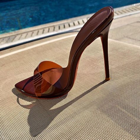 Mr Kandee on Instagram: "As seen on @khloekardashian our Le Chocolat 🍫🤎 mules! Kandee.co.uk @kandeeshoesofficial" Modern Heels, Acrylic Heels, Clear Sandals, Transparent Heels, Brown Accessories, Fashion Shoes Heels, Shoes Heels Classy, Heels Outfits, Heels Classy