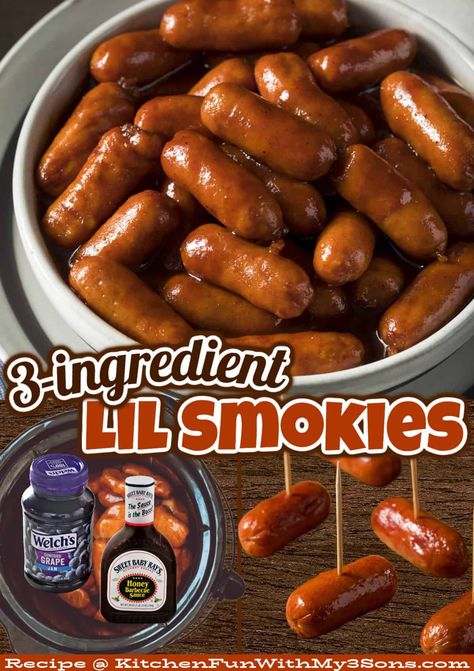 Smokies Sausage Recipes, Sausage Grape Jelly Bbq Sauce, Barbeque Smokies Crockpot, Mini Sausages In Crockpot Cocktail Wieners, Mini Hot Dogs In Crock Pot Grape Jelly, Barbeque Weenies Crockpot, Cheddar Smokies Recipes, Bbq And Grape Jelly Smokies, Grape Jelly And Bbq Sauce Lil Smokies