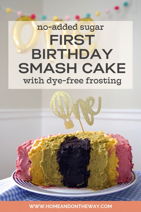 Dye Free Cake, Frosting Without Powdered Sugar, First Birthday Smash Cake, Birthday Smash Cake, Freeze Dried Fruit, Freeze Dried Strawberries, First Birthday Cake, Processed Sugar, Food Dye