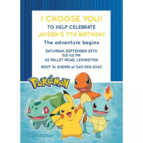 Search Results | Party City Pikachu And Friends, Pokemon Invitations, Pokémon Birthday, Custom Pokemon, Pokemon Birthday Party, Classic Invitation, Pokemon Birthday, Personalized Party Favors, Sports Themed Party