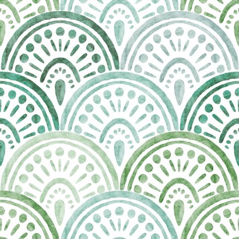 Portfolio | Maja Faber Scallop Pattern Design, Pattern In Procreate, Seashell Watercolor, Seashell Pattern, Watercolor Patterns, Seashells Patterns, Scallop Pattern, Scallop Design, Images Design