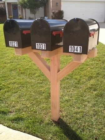 Standard Pedestal Bolt Mounted for Roadside Mailbox and Mail Chest. Minor assembly is required. Standard posts accommodate 2 wide and 3 wide spre Double Mailbox Post Ideas, Mailbox On House, Double Mailbox, Double Mailbox Post, Entry Designs, Letterbox Ideas, Rustic Mailboxes, Cool Mailboxes, Mailbox Stand