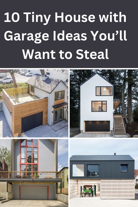 Who says tiny houses can’t have it all? These 10 successful tiny house with garage projects prove that compact living and functionality go hand in hand. From garages underneath cozy homes to modern studio-garage combos, these designs maximize space without sacrificing style. Whether you need storage, a carport, or a sleek garage setup, these ideas show just how versatile tiny house living can be. Get inspired by these innovative spaces that redefine small living! Small Garage Loft Ideas, Single Car Garage Ideas, House With Garage Underneath, Tiny House With Garage, Tiny House Garage, Car Garage Ideas, Garage Setup, House With Garage, Single Car Garage