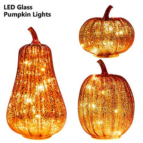 Art Beauty Lighted Pumpkin Figurine Mercury Glass Pumpkin... https://www.amazon.co.uk/dp/B07V2LJSDG/ref=cm_sw_r_pi_dp_U_x_IWllEbM1X77FZ Mercury Glass Pumpkins, Fall Harvest Decorations, Paint Stirrers, Light Up Pumpkins, Pretty Pumpkins, Gold Pumpkins, Round Balloons, Pumpkin Halloween Decorations, Led Fairy Lights